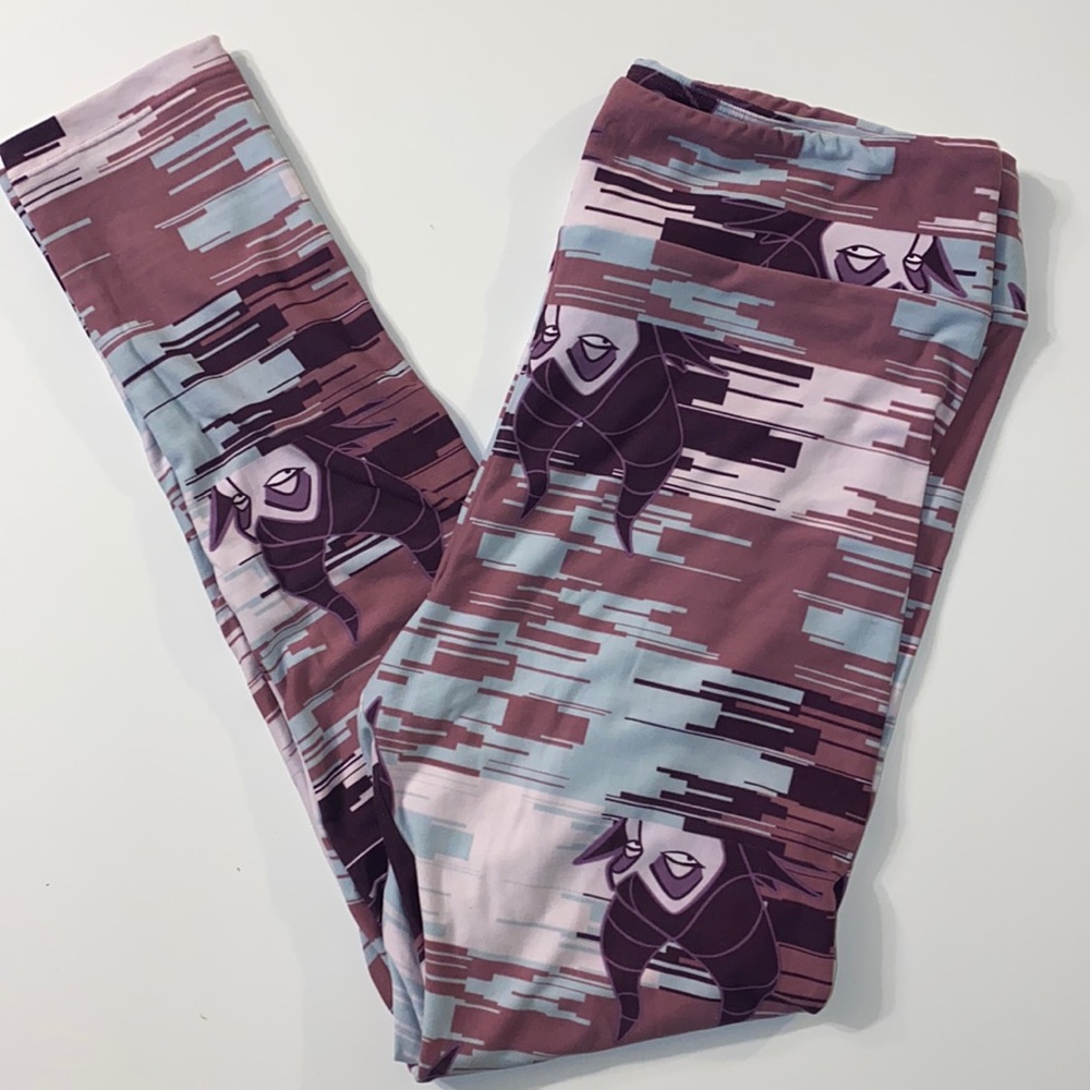 LuLaRoe TC Leggings. Size 12-18. Maleficent. Disney. Worn Once.